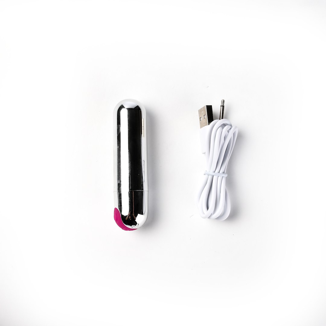 Wibrator Mini Typ Bullet Ładowany Usb Srebrny — zdjęcie 4