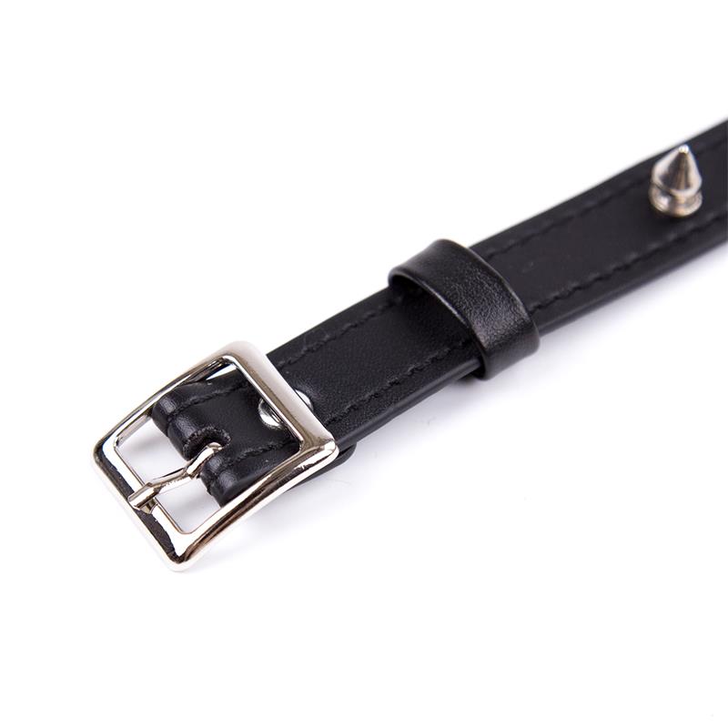 Collar with Spikes Adjustable 43 cm Black — zdjęcie 4