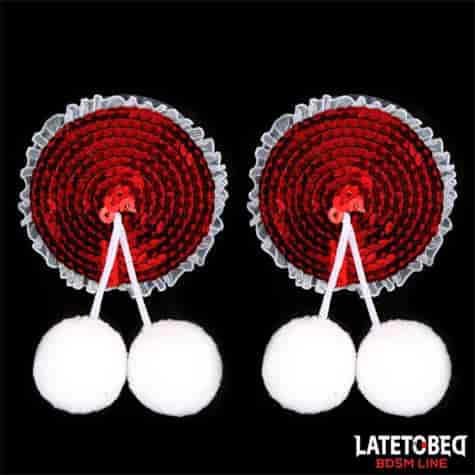 Nipple Pasties with Red Sequin Pom-Pom