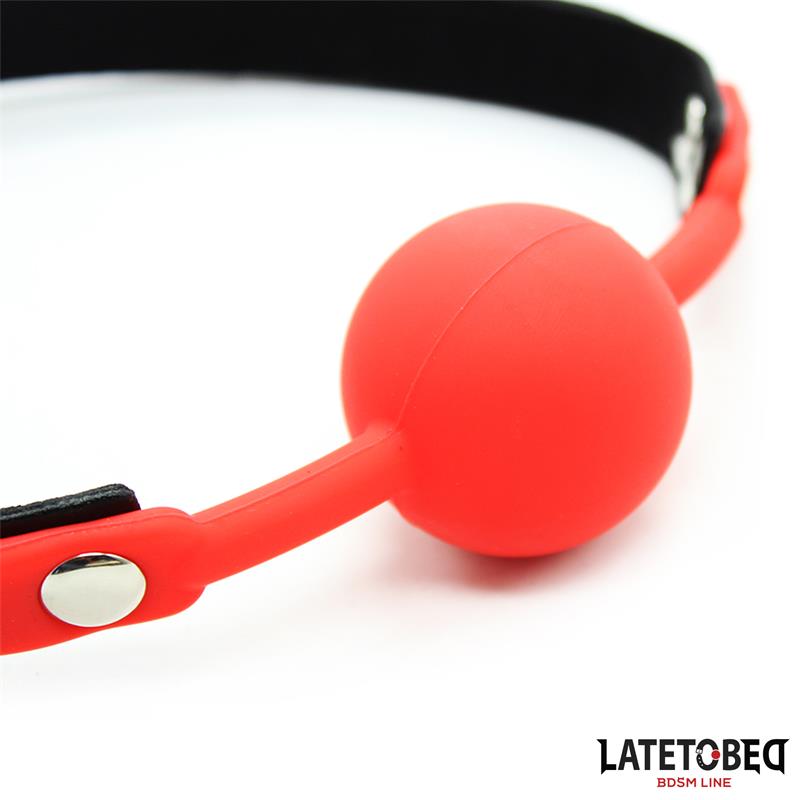 Silicone Ball Gag with Padlock Red — zdjęcie 4