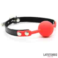 Silicone Ball Gag with Padlock Red