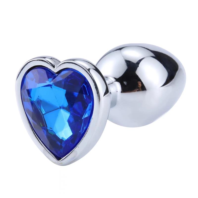 Heart Shaped Butt Plug Blue Sapphire Size L — zdjęcie 4