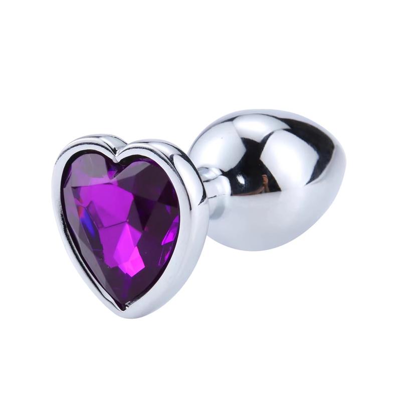 Heart Shaped Butt Plug Purple Lavender Size S — zdjęcie 4