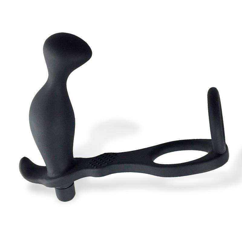 Larimar Vibrating Anal Plug with Penis and Testicles Ring — zdjęcie 4