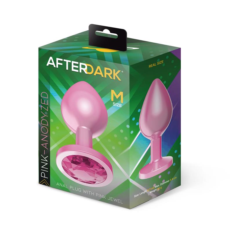 Anodyzed Anal Plug Pink with Jewel Size M — zdjęcie 4
