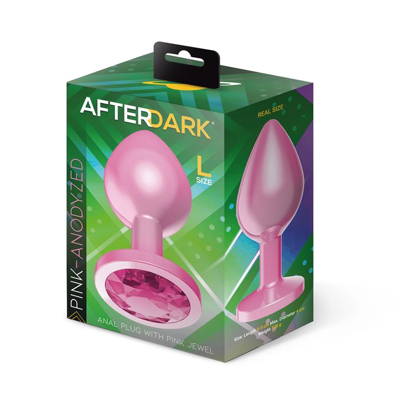 Anodyzed Anal Plug Pink with Jewel Size L — zdjęcie 4