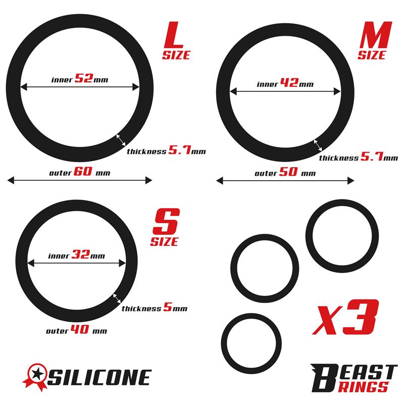 Set of 3 Penis Rings Silicone S, M and L — zdjęcie 4