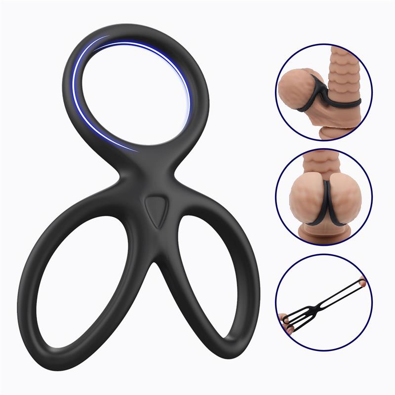 Triple Penis and Testicles Ring Liquid Silicone — zdjęcie 5