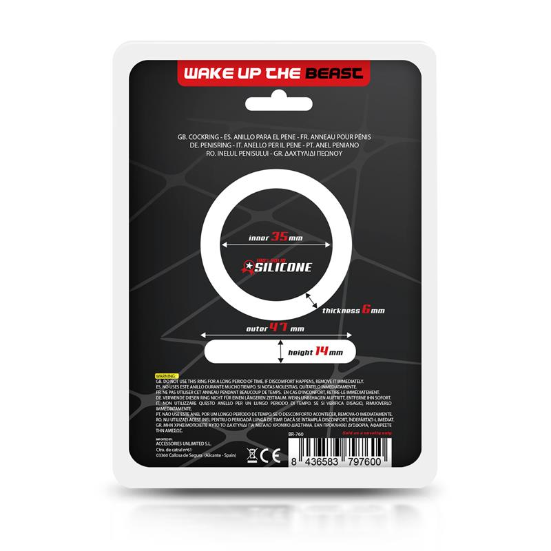 Cock Ring Solid Silicone 3.5 cm Black — zdjęcie 4