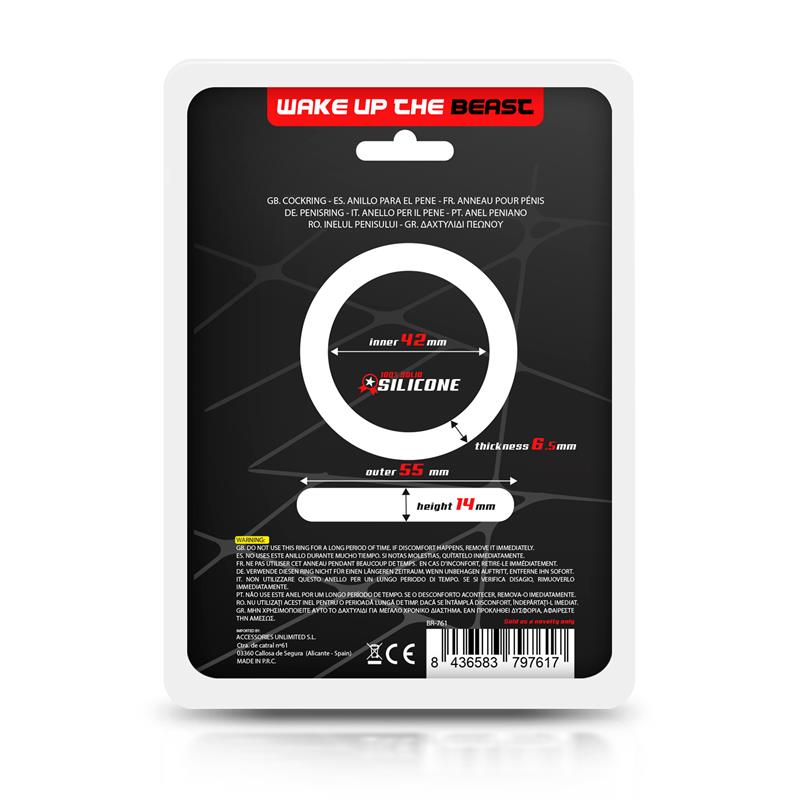 Cock Ring Solid Silicone 4.2 cm Black — zdjęcie 4