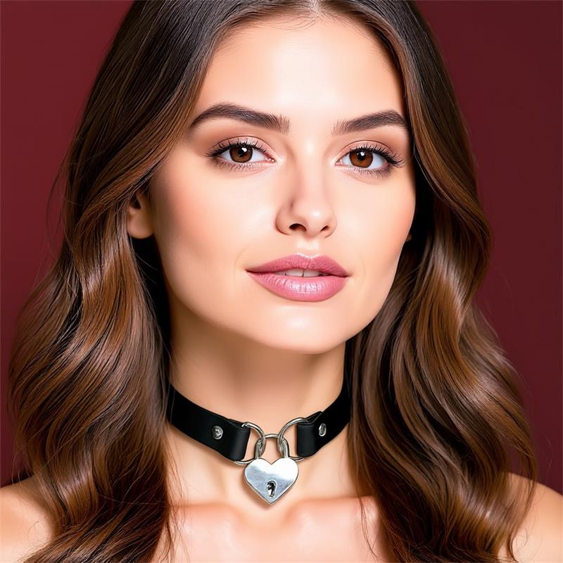 Cinderella Black Collar With Heart Lock — zdjęcie 4