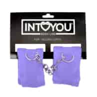 Handcuffs with Velcro with Long Fur Purple