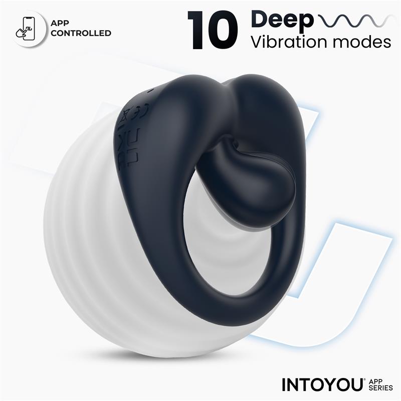Kenny Penis Ring with Clitoris Stimulator and APP Night Blue — zdjęcie 9