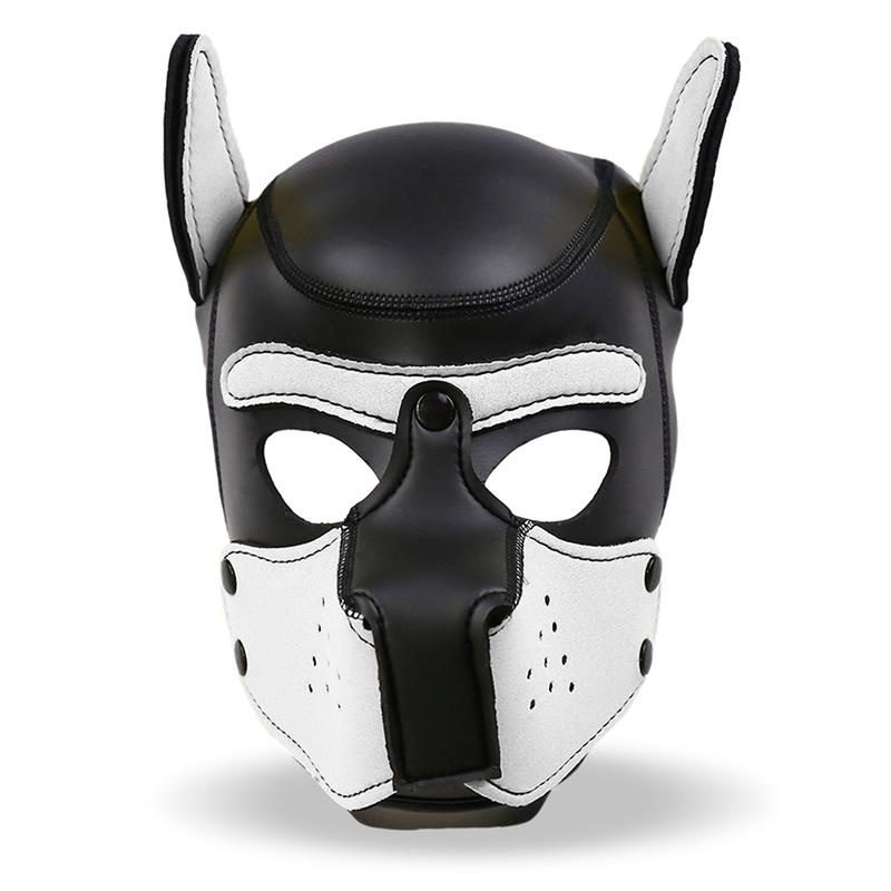 Hound Neoprene Dog Hood with Removable Muzzle White/Black One Size — zdjęcie 4