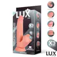 Dirk Triple Texture Dildo w/Swing Balls 10  Cl,10