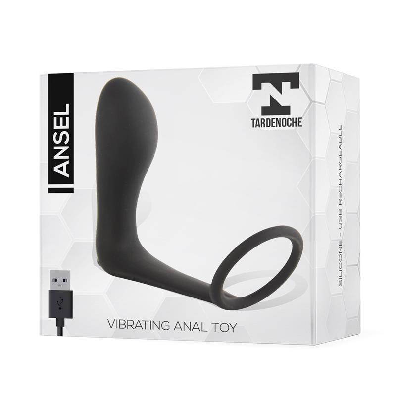 Ansel Anal Plug with Vibration and Cock Ring USB Silicone — zdjęcie 4