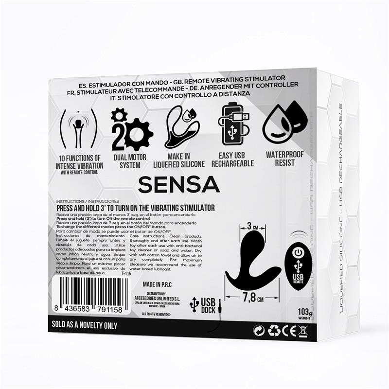 Sensa Stimulator Remote Control USB Liquid Silicone Black — zdjęcie 4