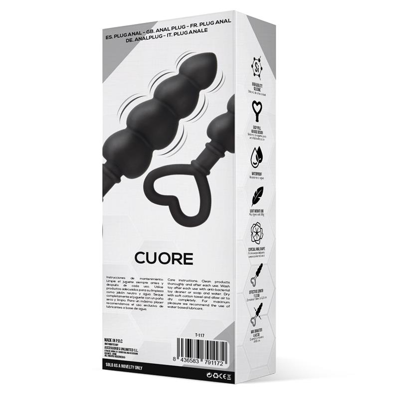 Cuore Anal Plug Silicone Black — zdjęcie 4