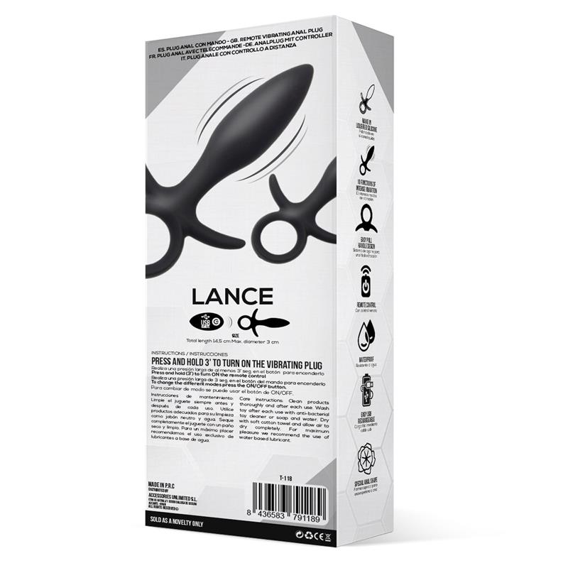 Lance Anal Plug Remote Control Liquified Silicone USB — zdjęcie 4