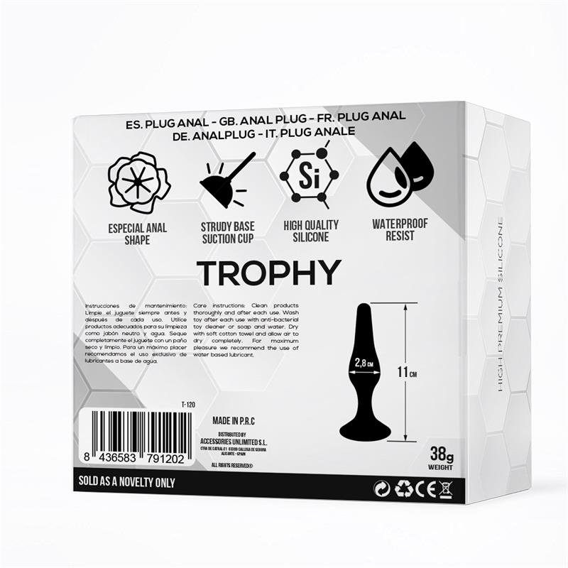 Trophy Anal Plug 11 cm Silicone Black — zdjęcie 4
