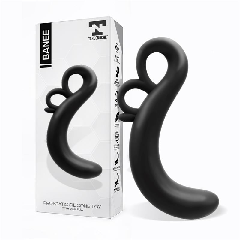 TARDENOCHE - Banee Prostativ Stimulator with Easy Pull Silicone Black