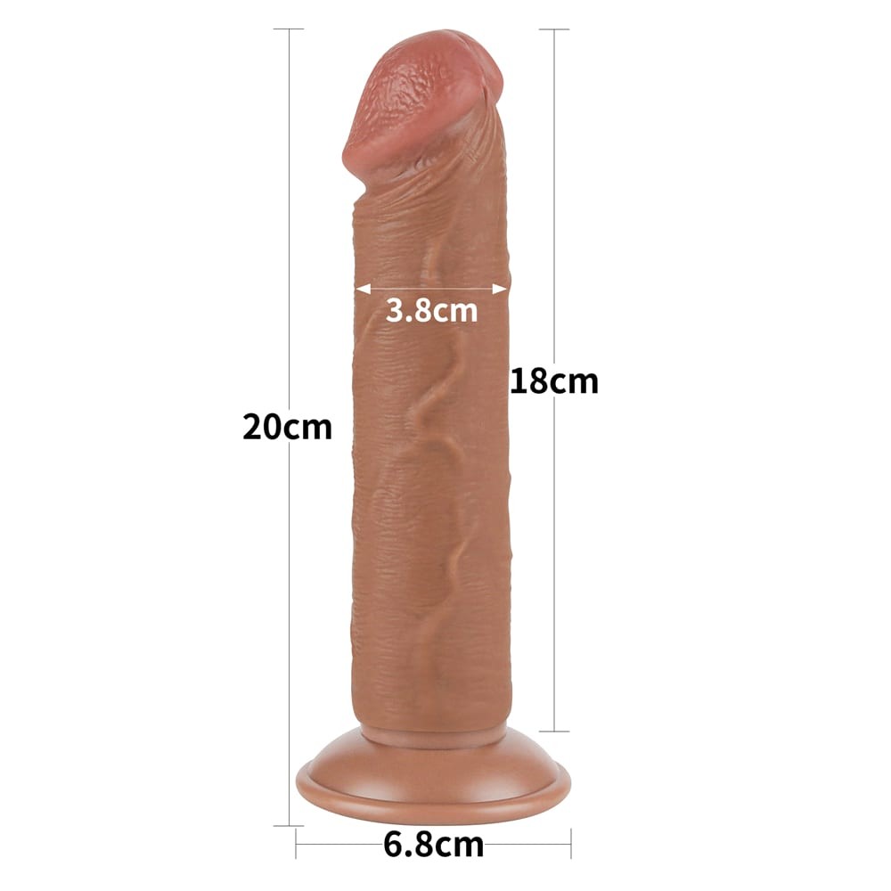 Dildo z przyssawką Sliding Skin Dual Layer 20cm Lovetoy — zdjęcie 3