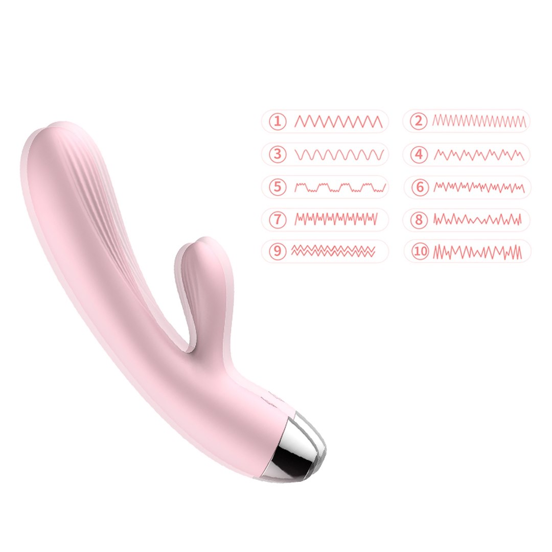 Wibrator Silikonowy Typ Króliczek Ładowany Usb Różowy — zdjęcie 6