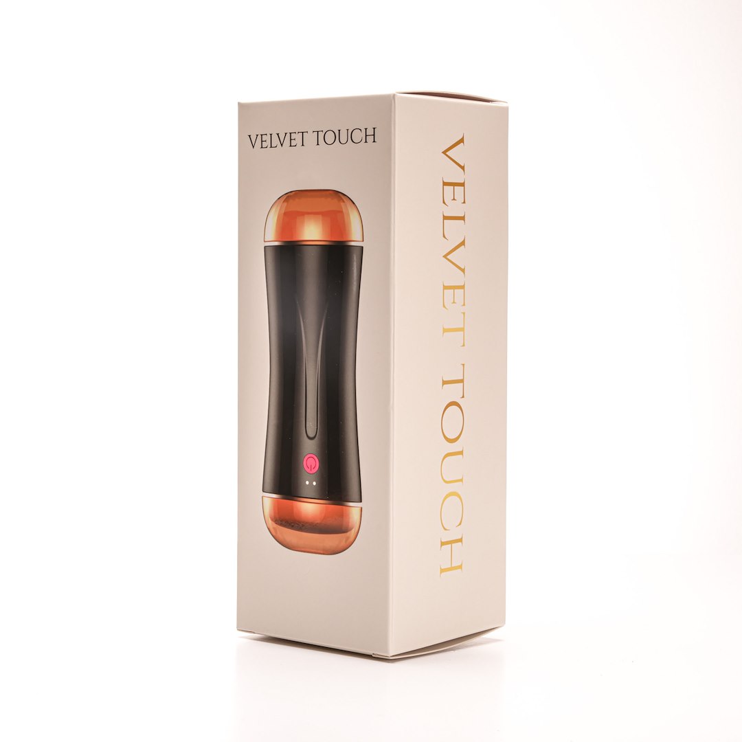 Velvet Touch - Masturbator Z Wibracj¹ Dwustronny Wagina Anus Cyberskóra £adowany Usb Czarny