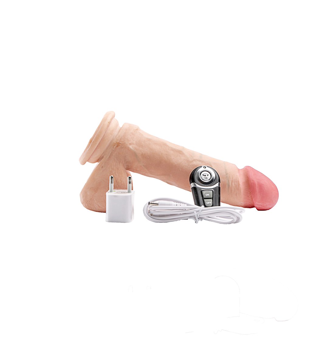 Simple Pleasure wibrator 10 trybów wibracji cyberskóra kolor cielisty 20 cm sterowany bezprzewodowo — zdjęcie 5