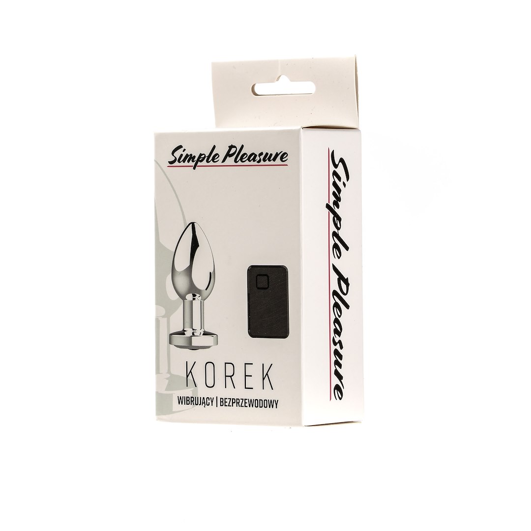 Simple Pleasure - Korek Analny Wibruj¹cy Sterowany Zdalnie £adowany USB Srebrny