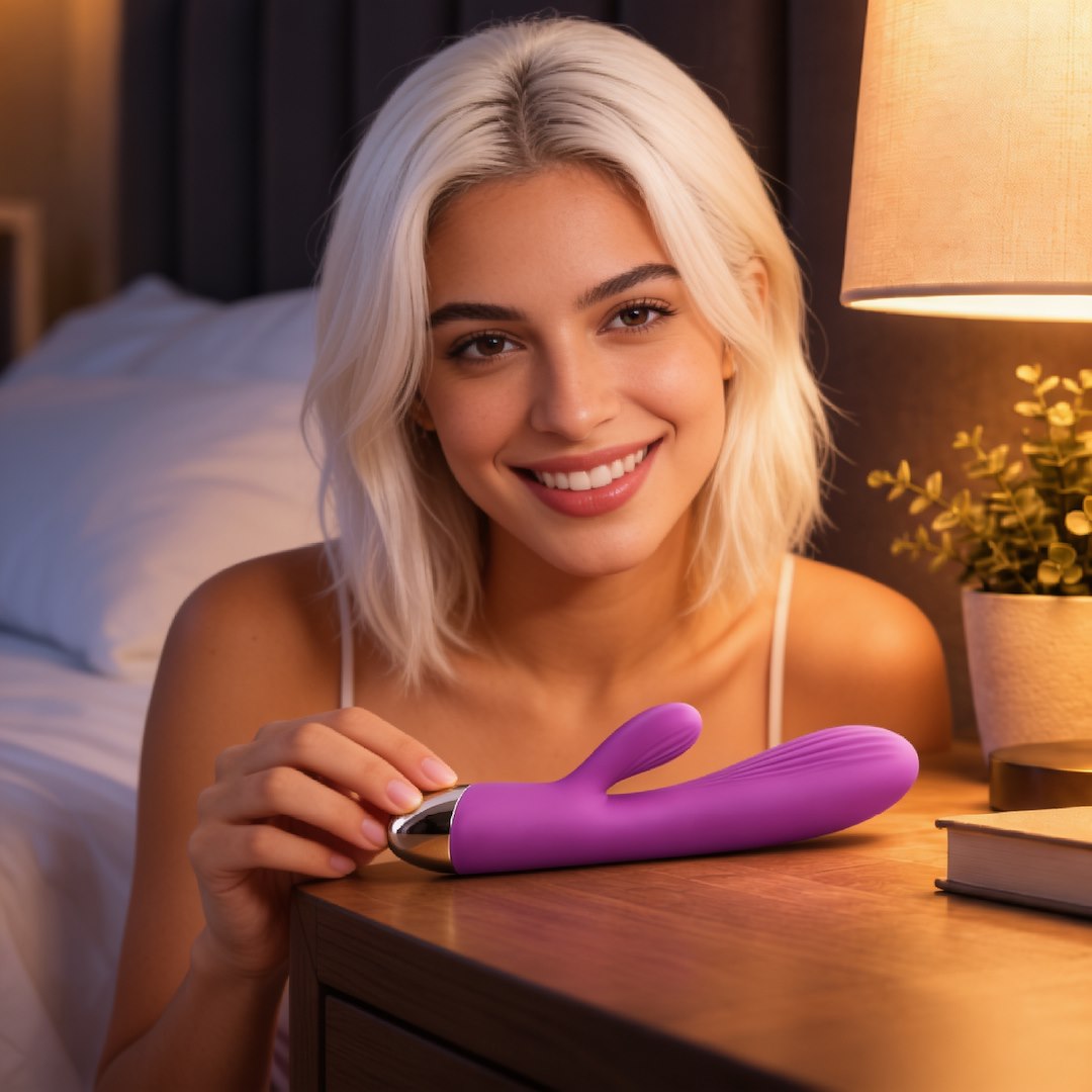 Wibrator Silikonowy Typ Króliczek Ładowany Usb Fioletowy — zdjęcie 7
