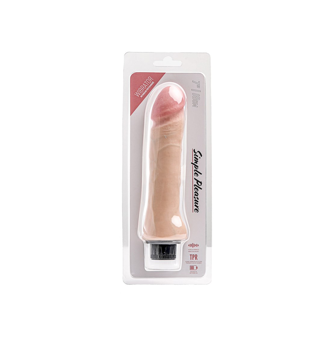 Simple Pleasure wibrator z regulacj¹ prêdkoci cyberskóra kolor cielisty 20 cm