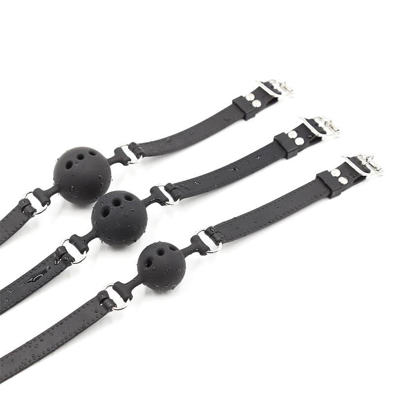 Silicone Breathable Ball Gags 4,5 cm Size M Black — zdjęcie 5
