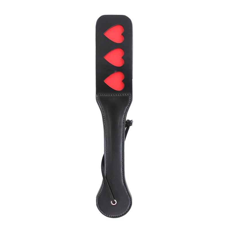 LATETOBED BDSM LINE - Vegan Leather Paddle with Hearts 32 cm