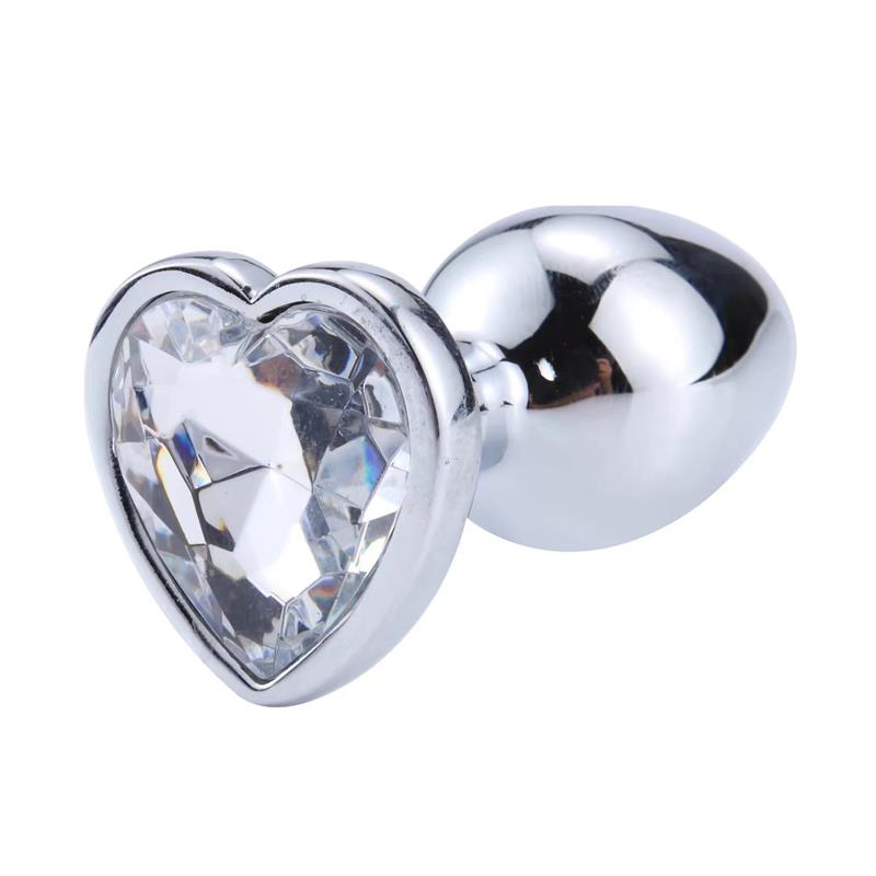 Heart Shaped Butt Plug White Size S — zdjęcie 5