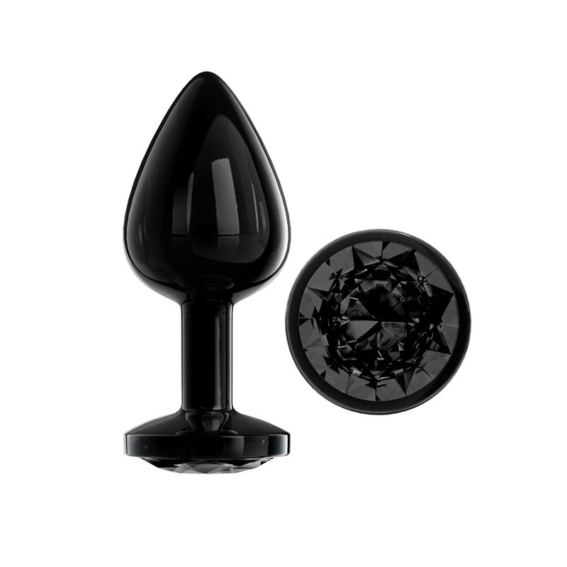 Blackgem Metalic Butt Plug with Jewel Black Size M — zdjęcie 5