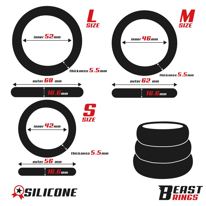 Set of 3 Penis Rings Silicone S, M and L — zdjęcie 5