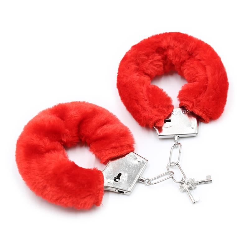 Furry Metal Handcuffs Red — zdjęcie 5
