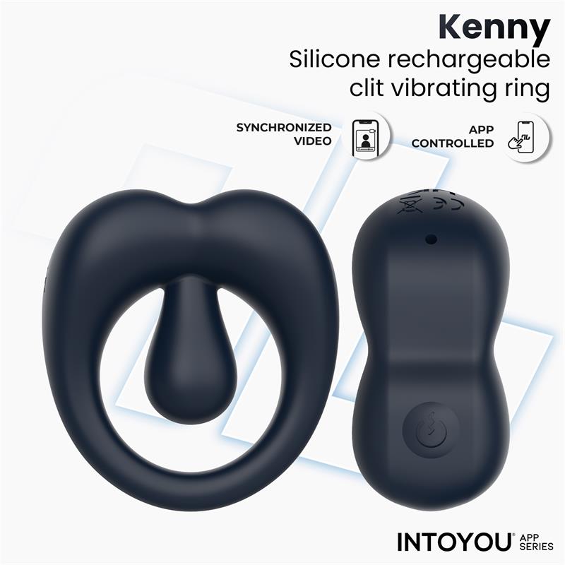 Kenny Penis Ring with Clitoris Stimulator and APP Night Blue — zdjęcie 10