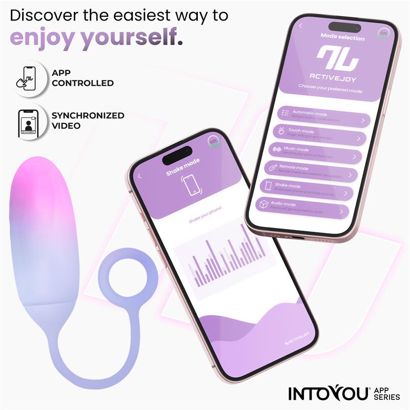Vibrating Egg Double Layer Silicone with APP Pink/Blue — zdjęcie 5