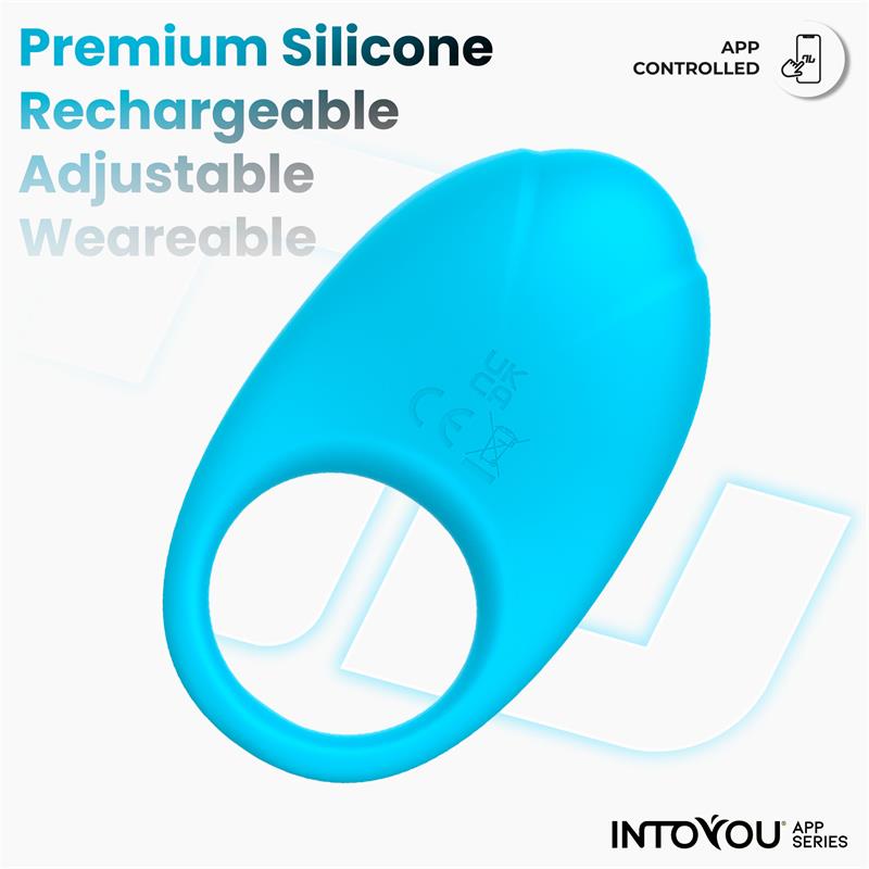 Ringo Silicone Vibrating Ring with App Blue Cl,48 — zdjęcie 5