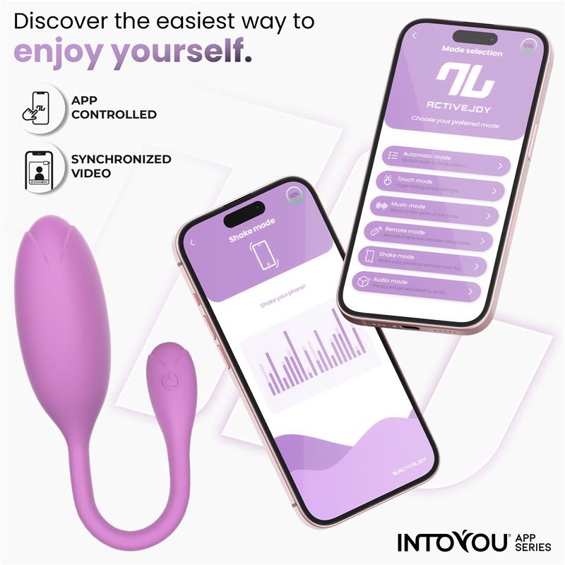 Logan Vibrating Egg with App Unibody Silicone Purple — zdjęcie 5