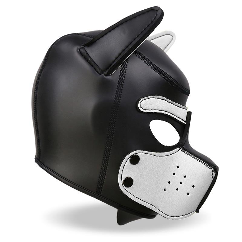 Hound Neoprene Dog Hood with Removable Muzzle White/Black One Size — zdjęcie 5