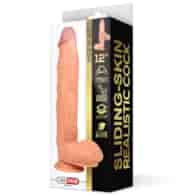 Sliding Skin Dual Layer Dildo 12  Flesh