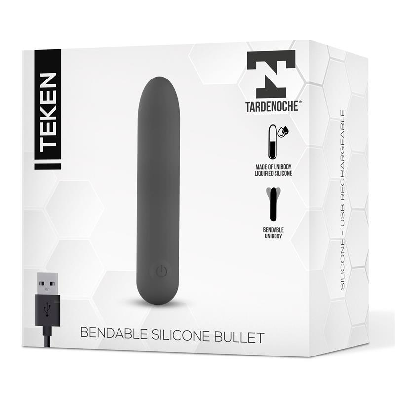 Teken Bendable Vibrating Bullet Liquid Silicone Unibody Magnetic USB — zdjęcie 5