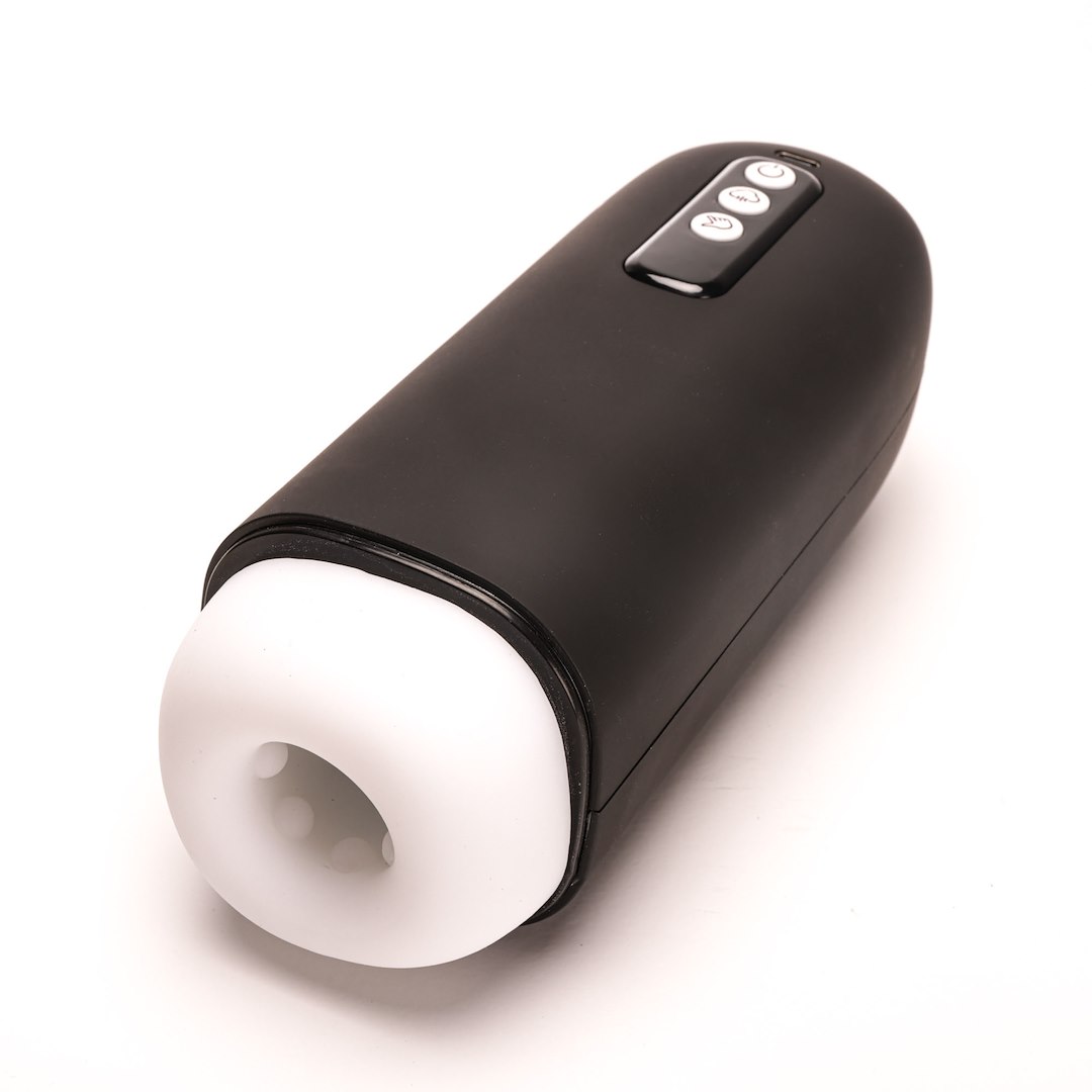 Masturbator Z Wibracją Ssaniem Cyberskóra Ładowany Usb Czarny — zdjęcie 6