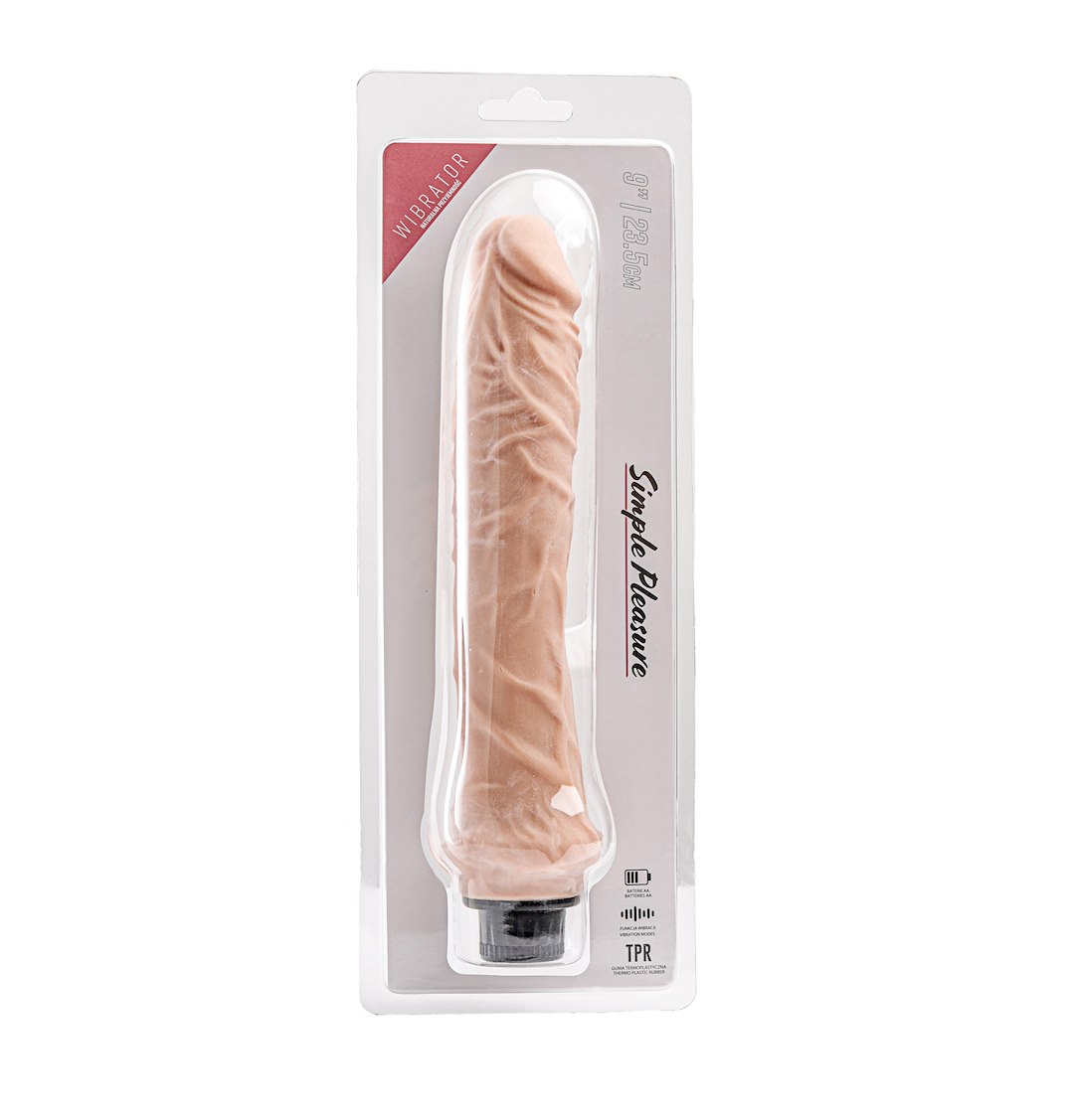 Simple Pleasure wibrator z regulacj¹ prêdkoci cyberskóra kolor cielisty 25,5 cm