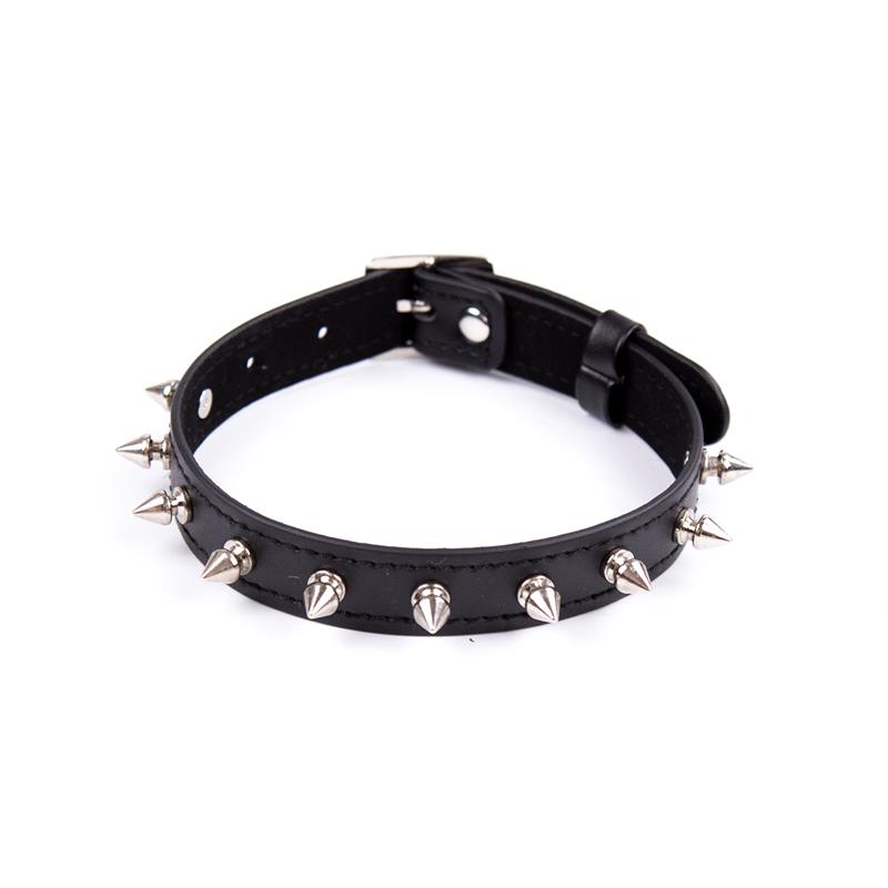 LATETOBED BDSM LINE - Collar with Spikes Adjustable 43 cm Black