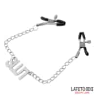 Nipple clamps with Chain - Slut