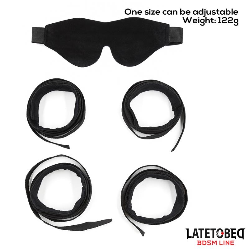Restraint 3 Pieces Set Blindfold, Anklecuffs and Wristcuffs Adjustable — zdjęcie 6